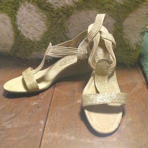Gold wedge sandals size 11